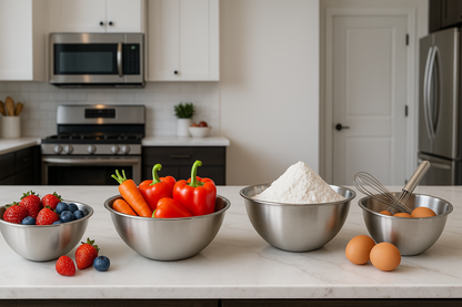 ChefPRO Bowls - 4 bowls de acero inoxidable premium